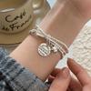 Light Luxury Round Card Pendant Bracelet INS Cuff Hand Bangles Jewelry Gifts