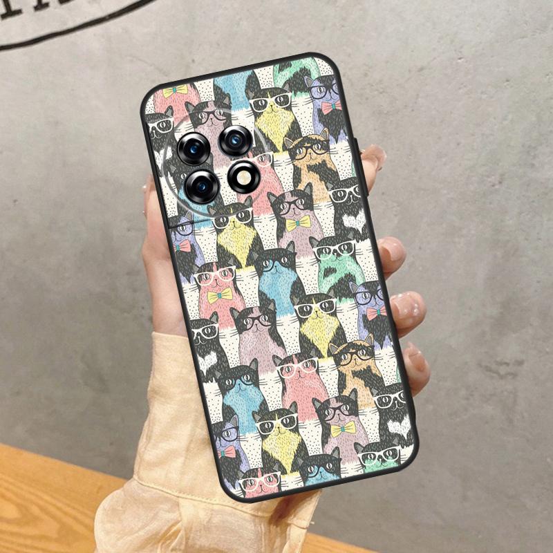 Funny Cat Collage Case For OnePlus 15 15R 13R 13 13T 12 12R 11 10 9 Pro 10T Nord 5 CE 4 2 3 Lite N20 N30 Cover