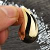 Orecchini a goccia lucidi in oro massiccio 18K di alta qualità, Orecchini a goccia alla moda di Dongdaemun