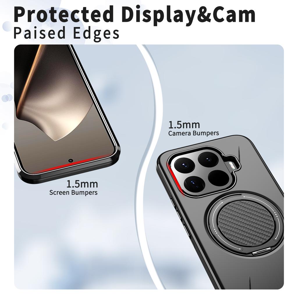 Coque de téléphone avec support magnétique en métal rotatif à 360° pour Xiaomi 17T Pro 5G, cadre en TPU, armure en plastique dur, housse de protection antichoc
