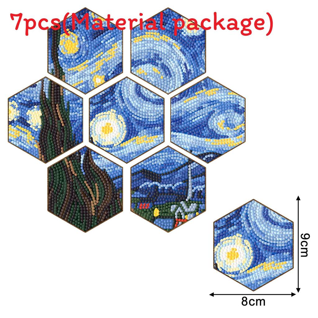 Diamond Painting Wooden Coasters Diy Landscape Art Set For Home Decor And Gift