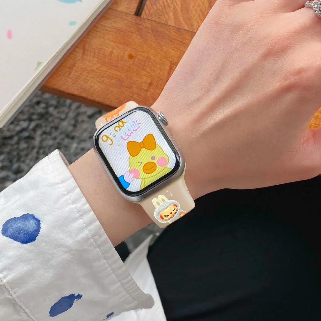 Weiches Silikonarmband für Apple Watch Serie 10 42mm 46mm 44mm 45mm 40mm 41mm correa Armband für iwatch 9 8 7 6 SE 5 4 ultra2 1 49mm Band