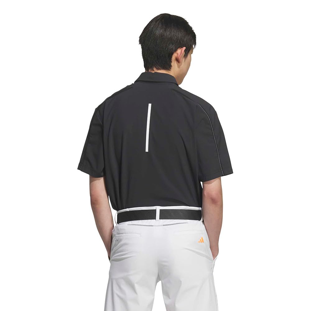 Black [Adidas Golf] Water-repellent Button-Down Short-Sleeve Shirt, J/S