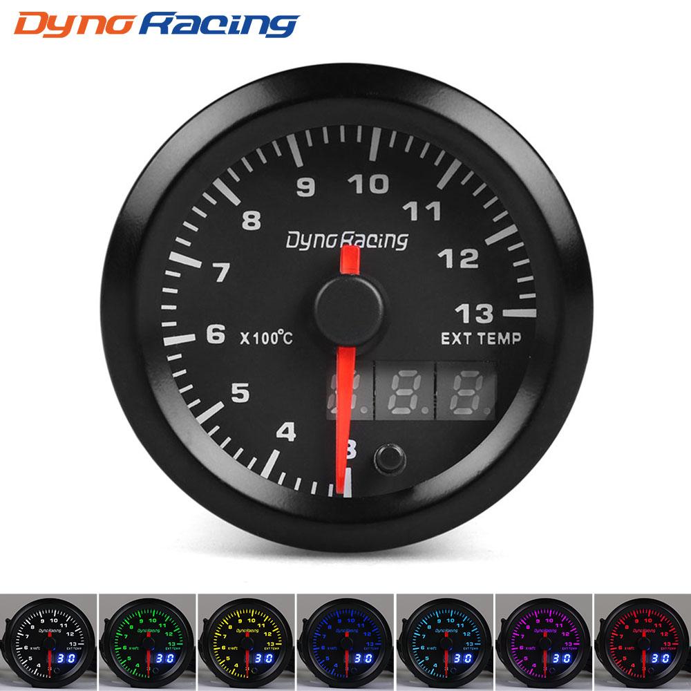 Dynoracing 2" 52mm 7 Colors LED Dual Display Boost Water Oil temp Oil pressure Voltmeter Air fuel Ratio EGT Tachometer Car Gauge
