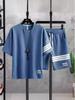Summer Waffle Knit Loose Fit T-Shirt and Shorts Set