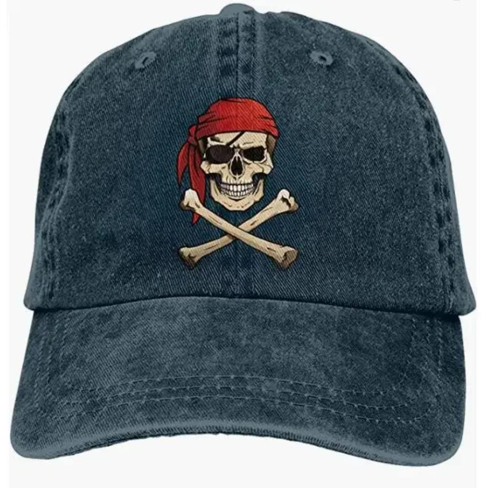 

Крутая бейсболка с принтом пиратского черепа, унисекс, шляпы для мужчин и женщин, дизайнерская кепка Bone Cowboy Bebop для мужчин Adjustable чёрный