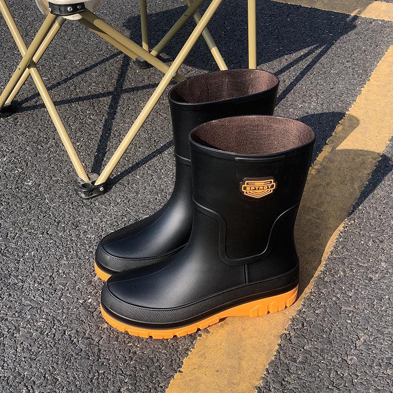 Wholesale Factory Men Anti-slip Waterproof Fashion Rain Shoes Rain Boots