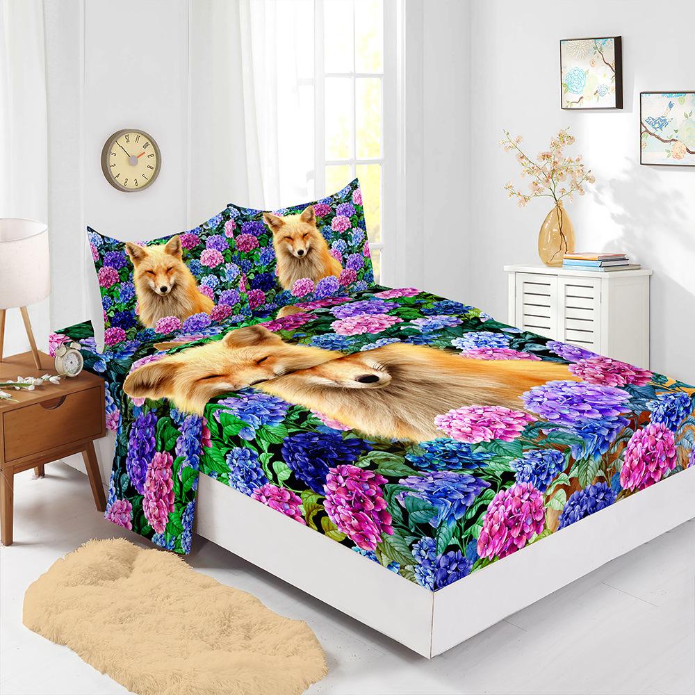 Four-Piece Mattress Print Mattress Protective Cover Bedding Animal Kit Digital Printing