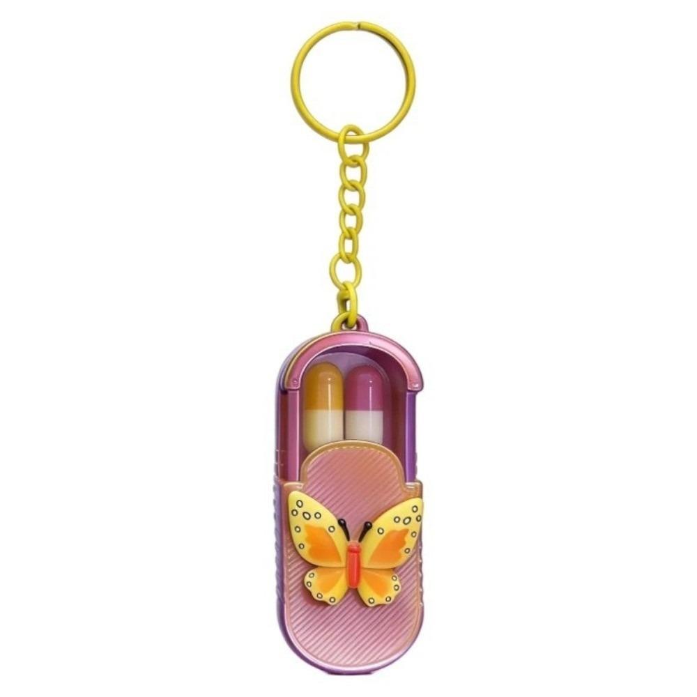 

Outdoor Medicine Holder Box Butterfly Pill Organizer Medicine Case Mini Storage Box Gym Bag жёлтый