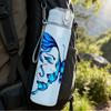 1PC Blue Gradient Butterfly Wing Print 750ml Color Plastic Sports Water Bottle Leakproof Flip Straw Lid Suitable for Sports Office Home Use
