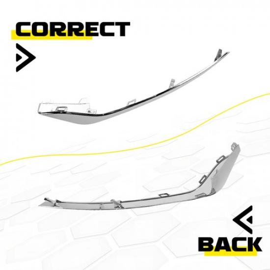 2x Chrome Front Fog Light Lamp Strip Trim For -20 Ford Fusion KS7Z15266AB EA