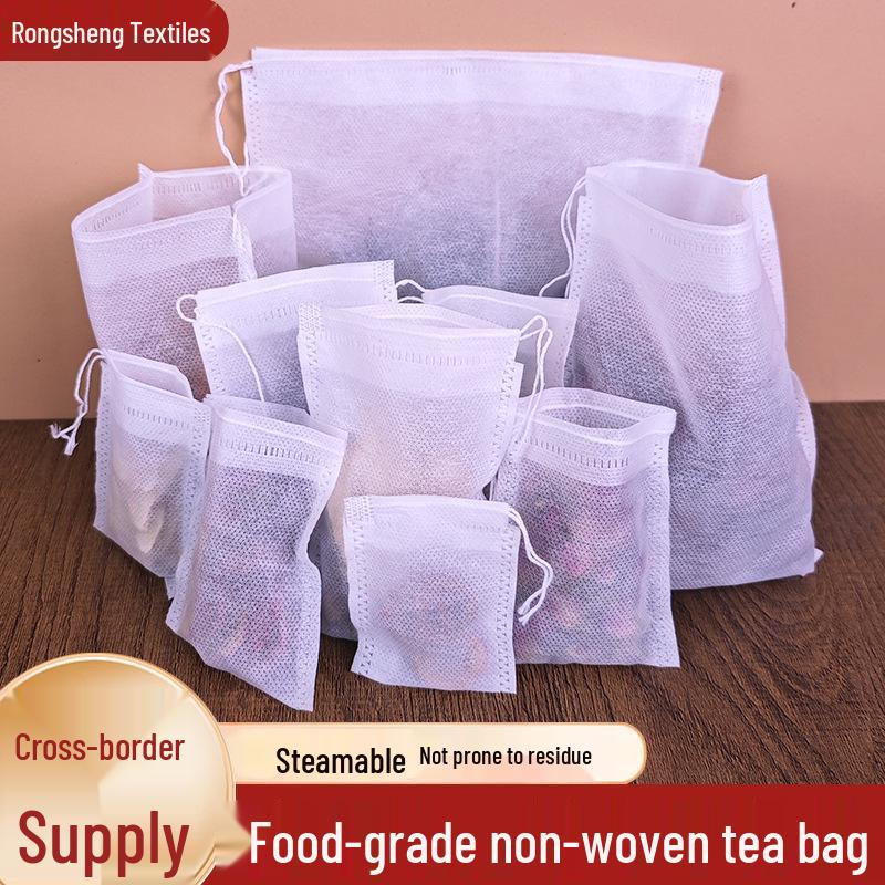 Disposable Food Grade Non-woven Drawstring Filter Bags for Tea, Herbs, Spices, and Soup