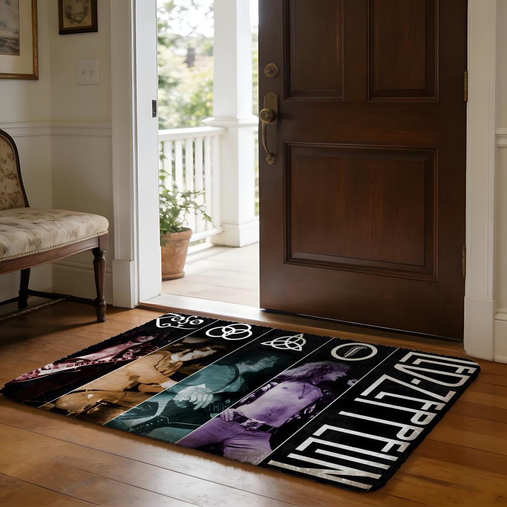 Led ZZeppelin K Floor Mat Soft Flannel Absorbent Mat Non-Slip Rug Home Bedroom Bathroom