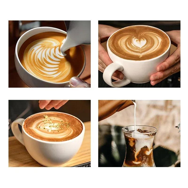 350ml džbány na mléko Módní nerezová ocel Mléko Craft Džbán na napěnění mléka Džbán na napěnění kávy Latte Umělecký džbán Džbán Šálek na hrnek