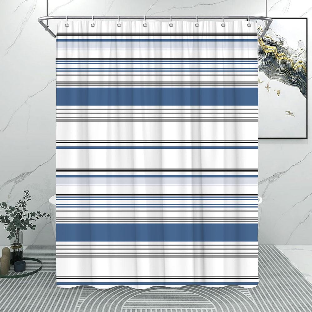 Abstract Line Minimalist Shower Curtain Washable Cloth Bath Curtain Fabric Rustic Striped Baths Curtain Farmhouse Bathroom Decor