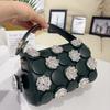 2026 Trendy Rhinestone Cylinder Bucket Bag Large Capacity Zipper Top Shoulder Crossbody PU Leather