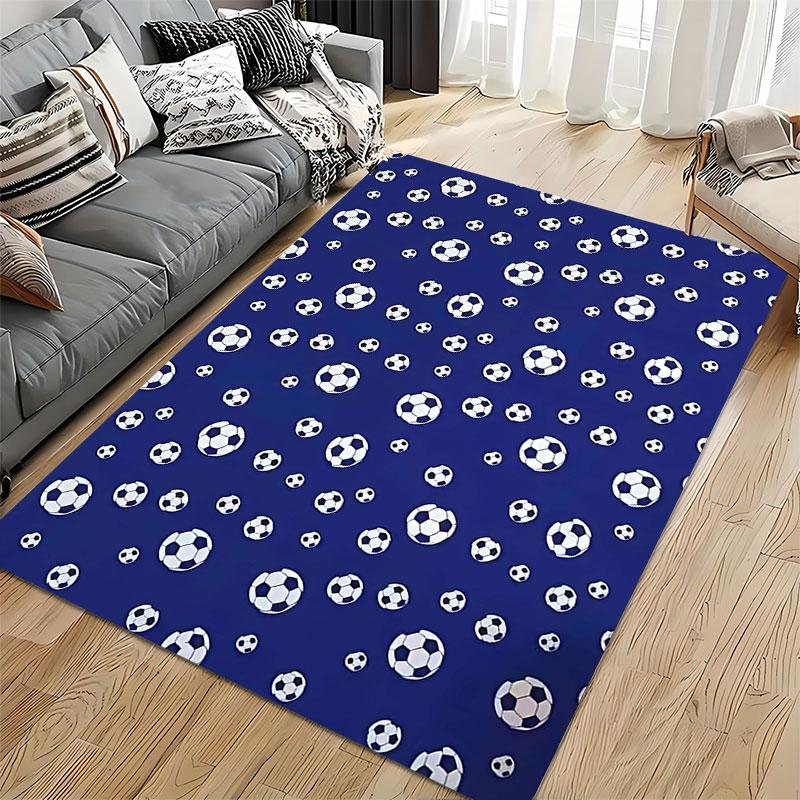 Soccer Ball Pattern Carpet suitable as a non-slip mat for the living room or bedroom sofa