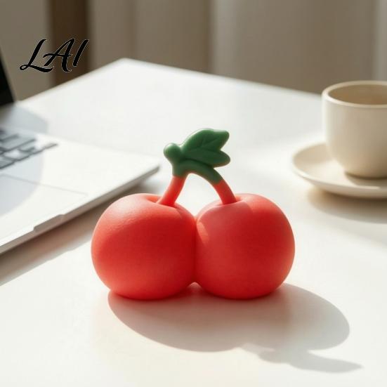 Realistic Food Toy Cherry Stress Relief Toy Giant Squeeze Fidget Fake Fruit Soft Stretchy Simulation Sensory for Anxiety