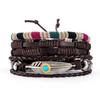 Unisex Handmade Woven Leather Bracelet - European and American Style Jewelry