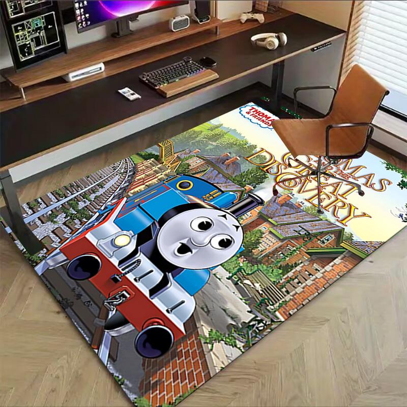 1pc Thomas Balloons Celebration Carpet for Playroom Bedroom Living Room Sofa Home Decor,kids Game Area Rug Non-slip Floor Mat Y73048