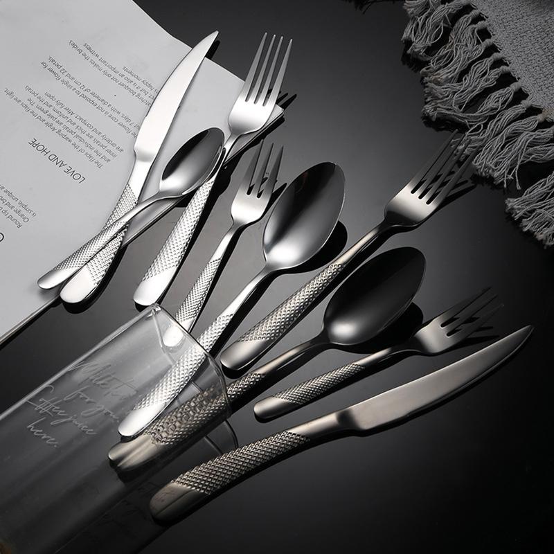5/25pc Stainless Steel Tableware Star Diamond Shaped Tableware Set Knife Fork and Spoon Dessert Dinnerware Wedding Favour