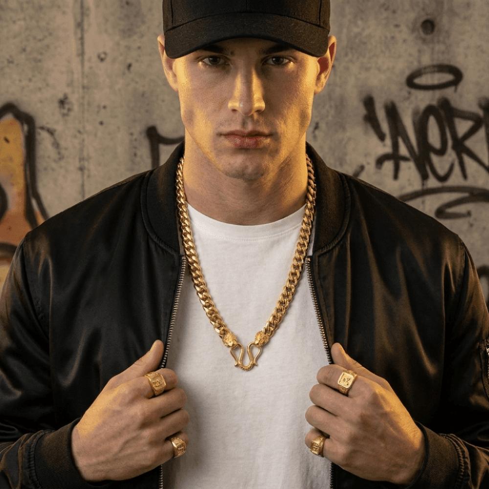 Fade Resistant Saddle Chain Necklace Zinc Zinc Alloy Electroplated Men Gold-plated Necklace Party