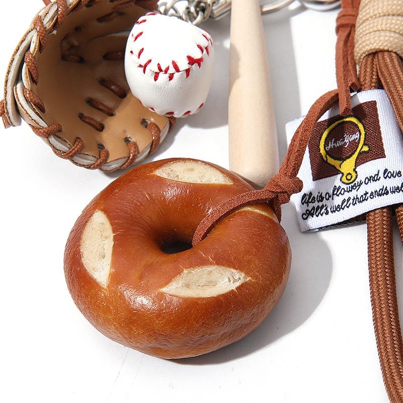 Original Miu Series Alkaline Water Bread Bag Pendant Bagel Chocolate Climbing Rope Keychain Decorative Lanyard