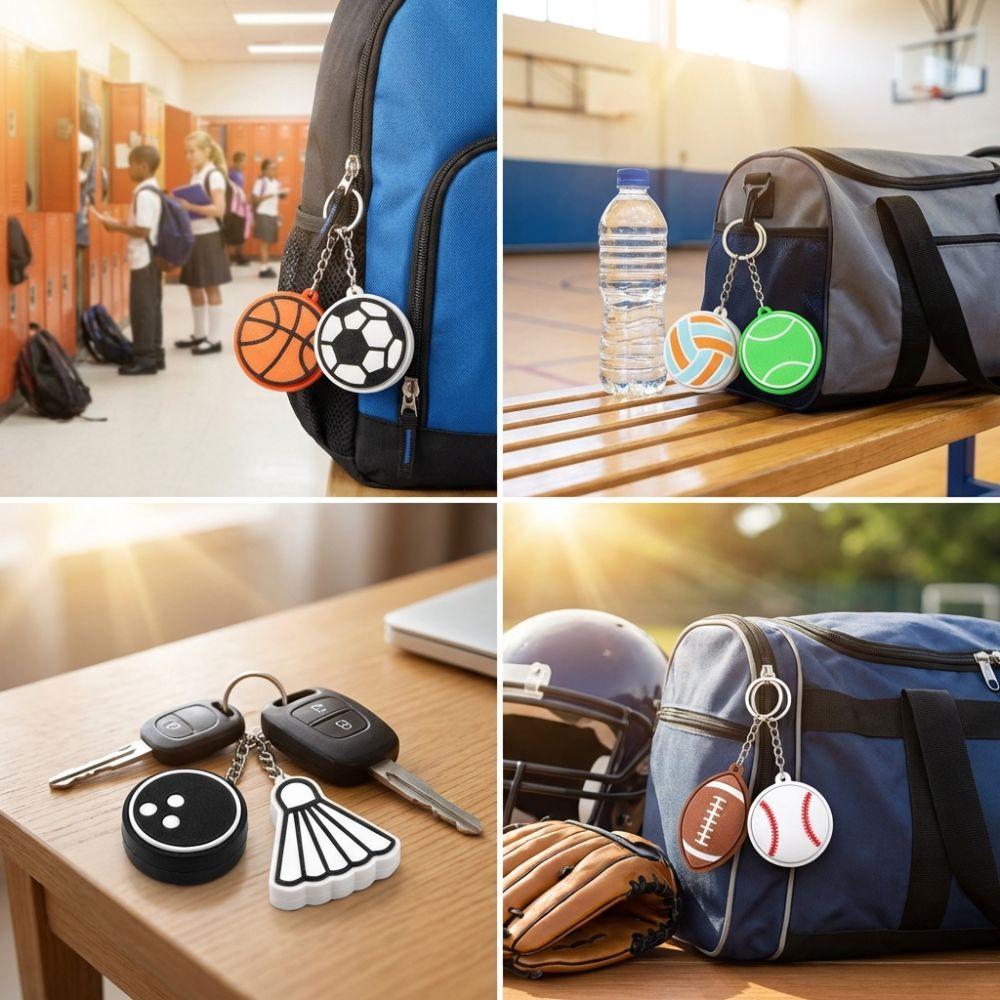 3D Printed Button Balls Key Chain Sport Theme Sports Balls Pendant Kids Birthday Party