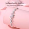Tichia S925 Sterling Silver Butterfly Dance Bracelet with Pink Zircon Butterflies and Flowers for Women