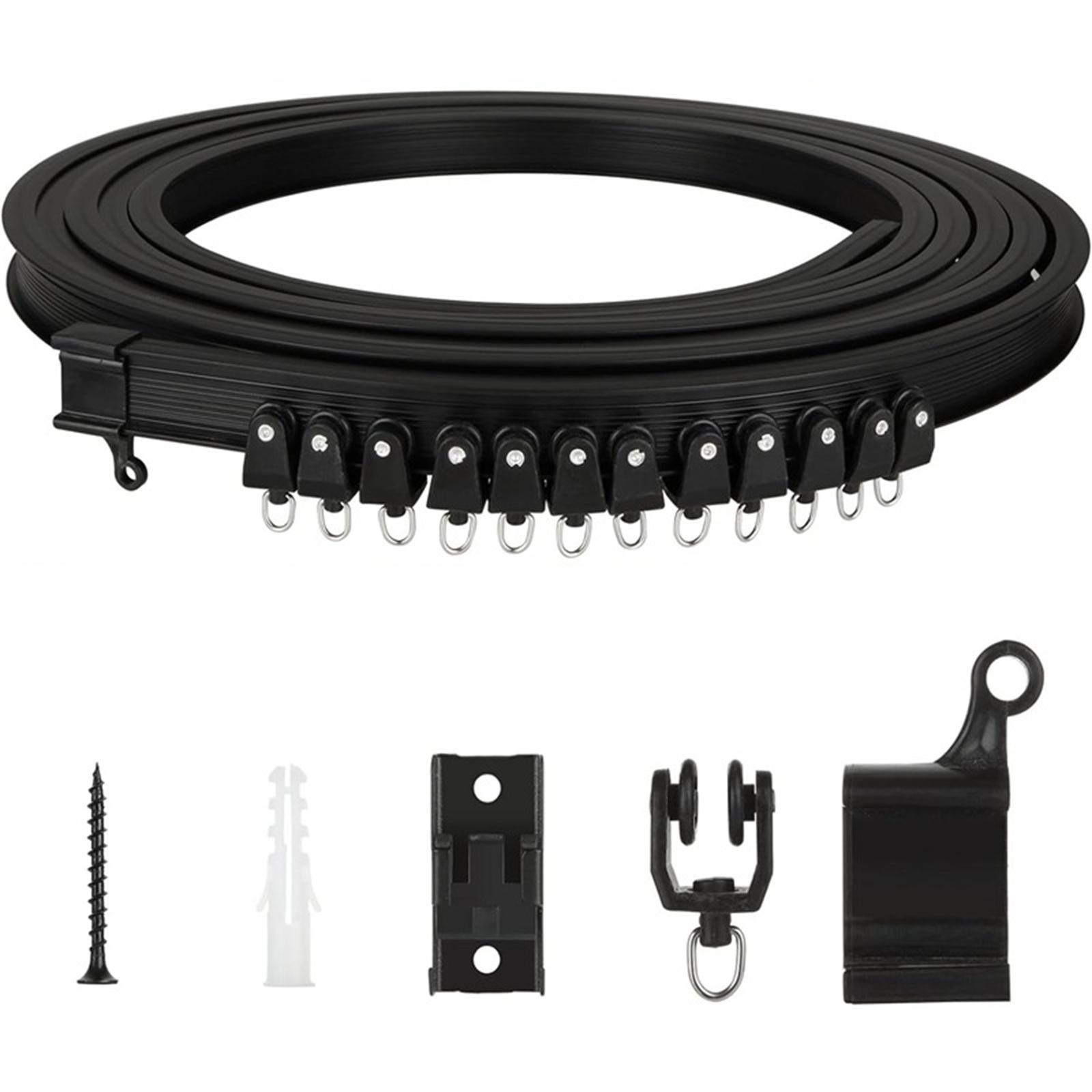 

Гибкие комплекты карнизов для штор 5-метровые потолочные карнизы с роликами и кронштейнами для штор и разделителей комнат для дома или офиса