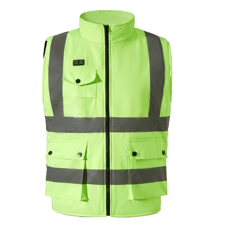 Smart Heated Reflective Vest for Outdoor Winter Warmth and Cold Protection