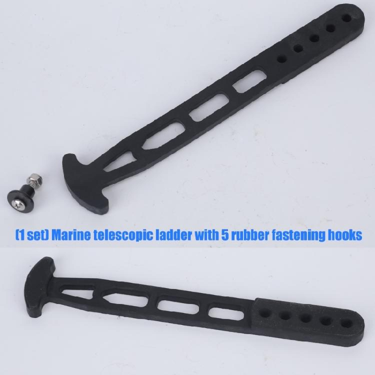 Boat Ladder Securing Strap, Marine Telescopic Ladder Black Rubber 5 Hole Strap for Replacement and Marine Maintenance
