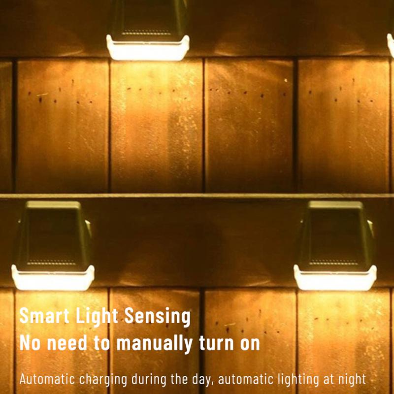 Solar Wall Light Outdoor Waterproof LED Smart Light Control Wall Lamp Street Garden Stair Fence Outdoor Decorative Wall Light