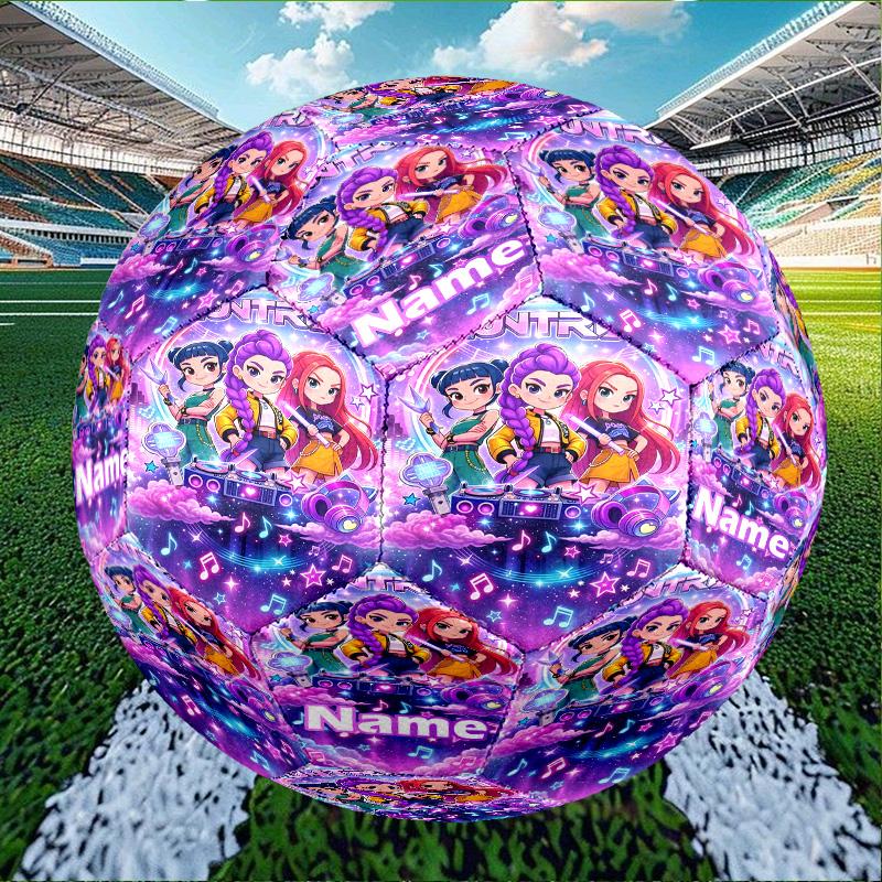 Custom Name Personalized KPop Demon Hunters-A Print Size 5 Soccer Ball Training & Match Football, for Team, Kicking, Gift for Football Enthusiasts