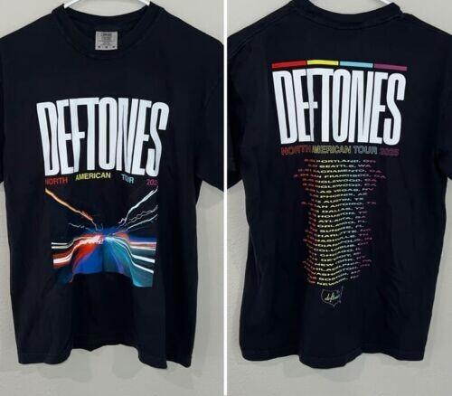Deftones 2025 North American Tour Black T-Shirt Music Graphic Tee Unisex Tee M
