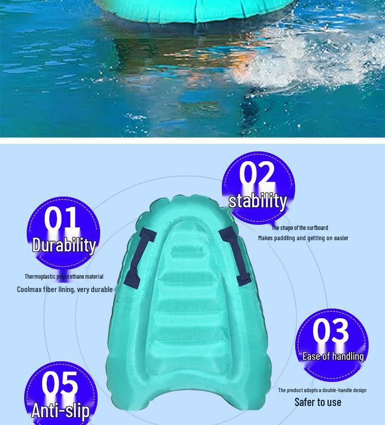 Eco-Friendly PVC Children's Surfboard with Handle: Portable and Thickened for Cross-Border Outdoor Water Play