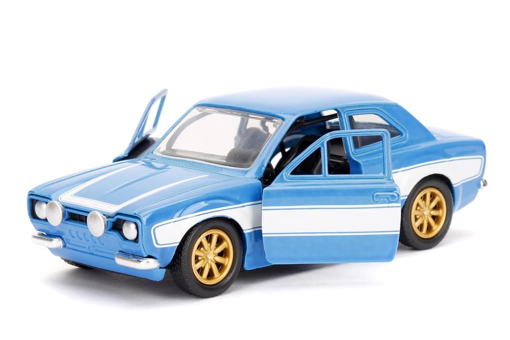 Jada Toys Fast Furious Series Brian Ford Escort Blue Finished Figure & 1/32 F&F