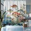 1Pc Shower Curtain — Watercolor Fish & Coral, Waterproof Machine Washable Polyester For Shower/Bathtub Bathroom Decor
