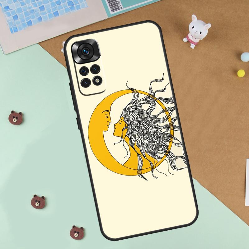 Sun Moon Art Case For Xiaomi Redmi Note 14 13 12 9 10 11 Pro 10S 11S 12S Cover For Redmi 13C 10C 12C 14C