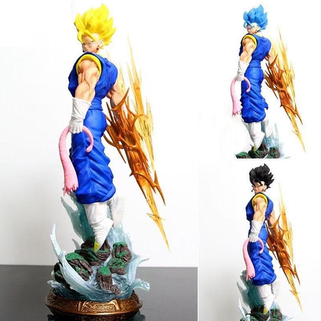40cm/15.75inch Dragon Ball Z Vegetto Figure 3 Heads Replace Super Saiyan Action Figure Gk Statue Collection Model Toys Gifts