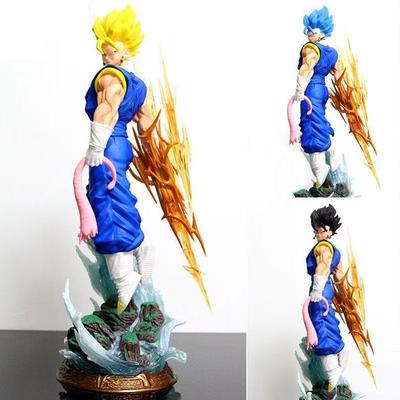 40cm/15.75inch Dragon Ball Z Vegetto Figur 3 Köpfe austauschbar Super Saiyan Actionfigur GK Statue Sammlermodell Spielzeug Geschenke