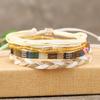 4 /24 Pcs Boho Surfer Bracelet Anklets Braided Bracelet Colorful String Rope Ankle Bracelets Waterproof Summer Beach Zircon