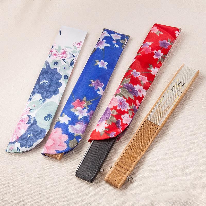 Elegante Porta-Leque de Mão Dobrável Bolsa Protetora à Prova de Poeira Capa Estojo Presentes de Casamento Festa Festival Bolsa para Leque Dobrável