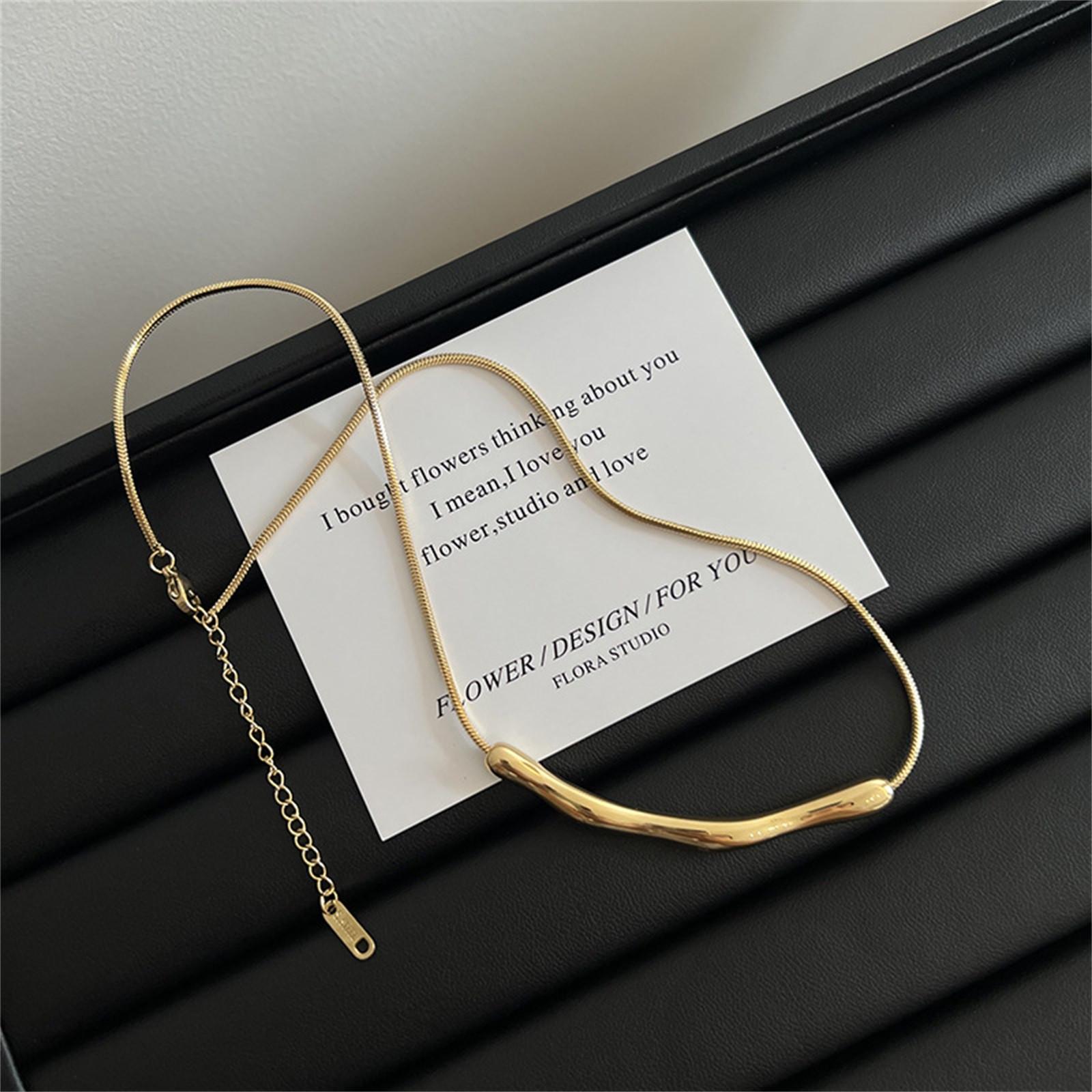 

Жіночі ювелірні вироби намисто з металевим ланцюжком Lrregular із титанової сталі, які не вицвітають One Size золотий