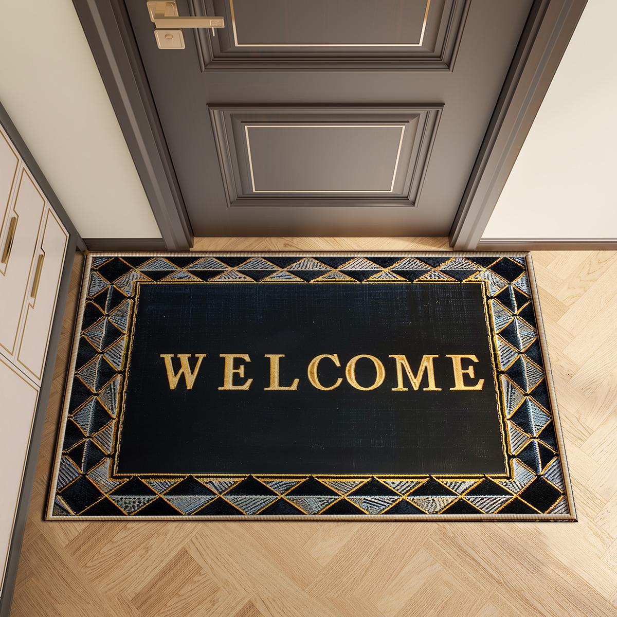 

Винтажный Ретро Коврик для Входной Двери Уличный Ковер для Комнаты Коридор Напольный Коврик для Ног Роскошный Передний Дверной Коврик Моющийся 40x60cm