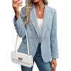Western Style Women's Double Breasted Blazer Chic Elegant Office Ladies Embellished Texture Suit Jacket Slim Fit Business Jacket