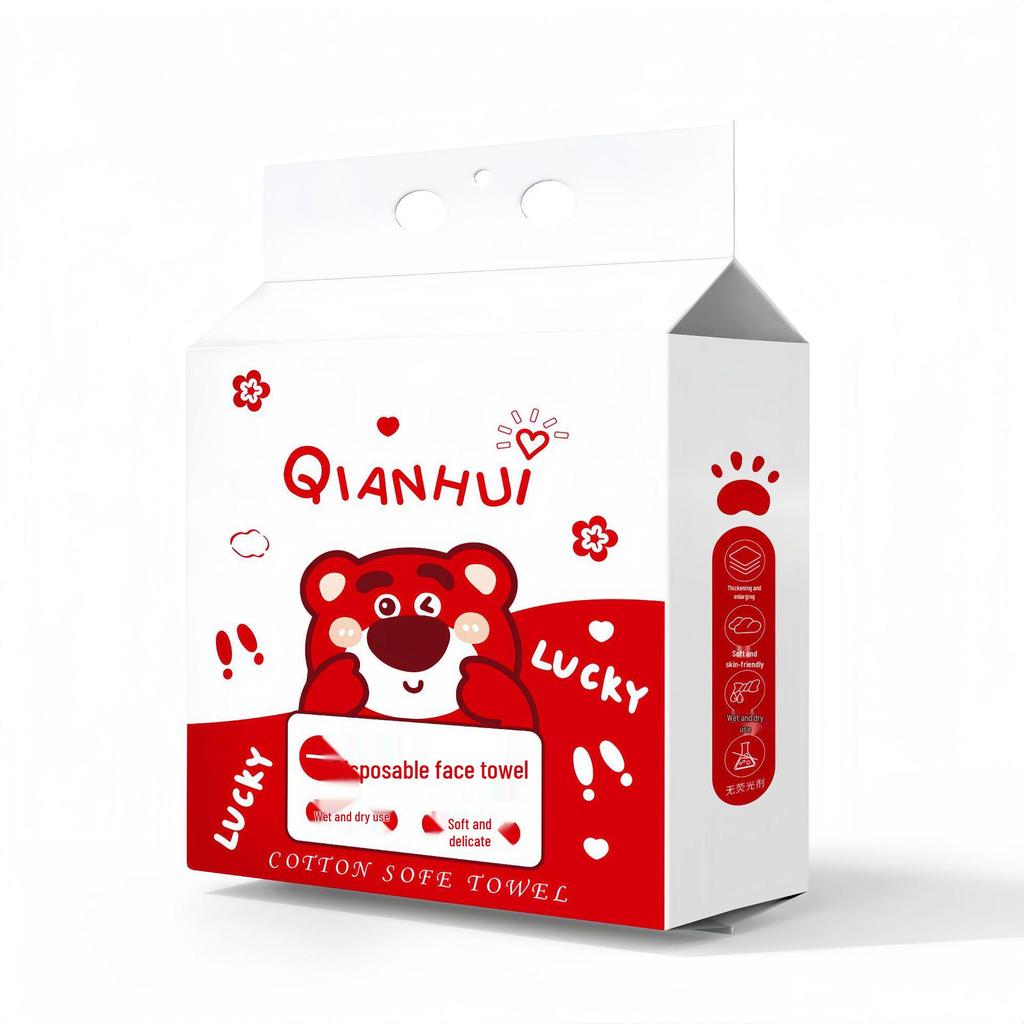 Hanging Disposable Face Towels, Large Family Pack - Soft Cotton, Salon Style, Bottom Draw Design