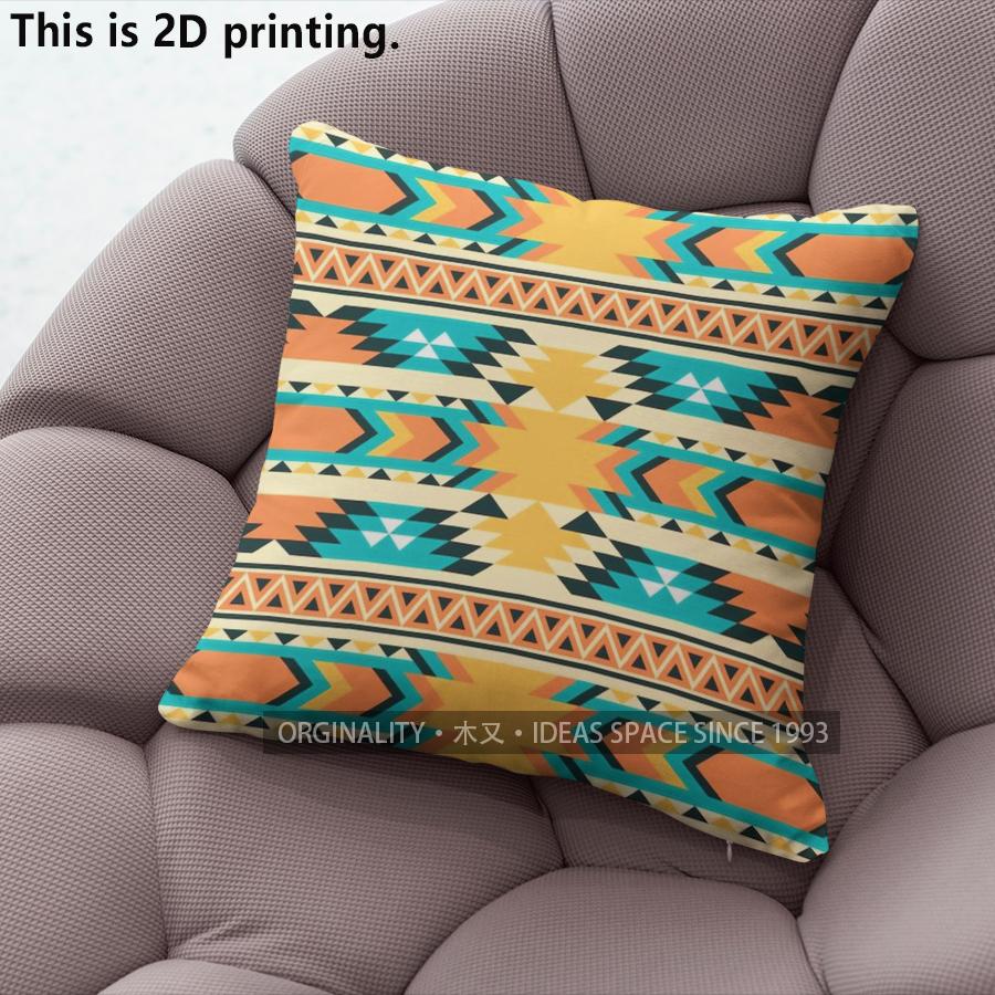 Bohemian Geometric Ethnic Throw Pillow Covers Pattern Cushion Cover Suitable For Sofa Bedroom Car Pillow Cover