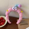 Korean Style Sponge Headband Twisted Funny Cartoon Plush Hairband Cute Headwear Big Eyes Hair Hoop