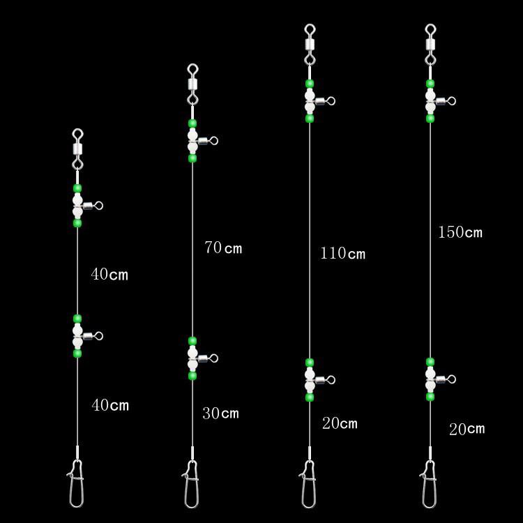 Luminous Gourd Swivel Rig Hook Set for Sea Fishing: Trolling, Shipwreck, Rod Holder Accessories for Barracuda and Seabass